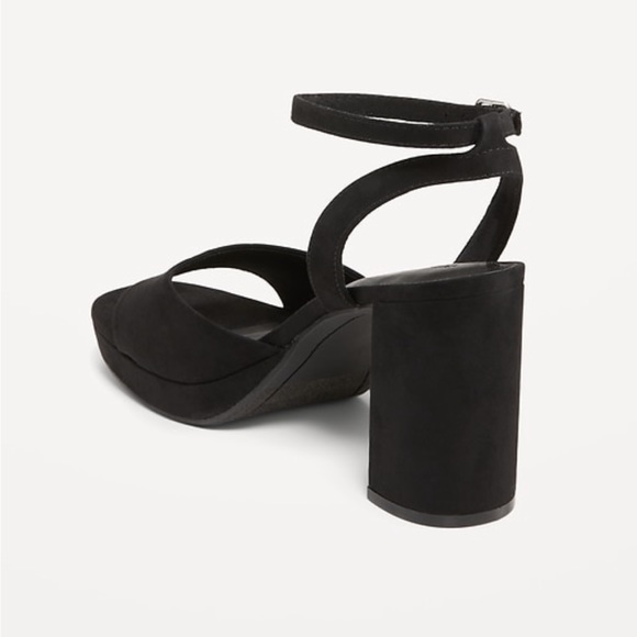 Black Suede Block Heels - Picture 2 of 4